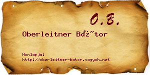 Oberleitner Bátor névjegykártya